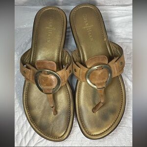 Cole Haan Nike Air Brown Leather Thong Sandal